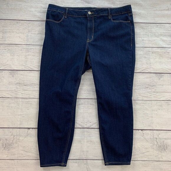 Old Navy Jeans sz 20 Plus Dark Wash Super Skinny High Rise Inseam 25.5" Stretch - Picture 1 of 7